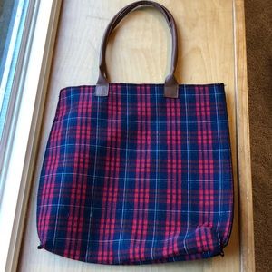 Large flannel tote purse